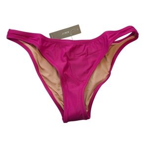 J.Crew 1989 High Leg Bikini Bottom Hot Pink Swim Beach Size M NWT BP209‎